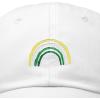 imageDALIX Embroidered Lucky Rainbow St Patricks Day Saint Pattys Dad Cap Hat WomenWhite