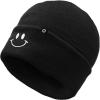 imageDALIX Embroidered Smile Face Beanie Skull CapBlack