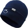 imageDALIX Embroidered Smile Face Beanie Skull CapNavy Blue