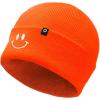 imageDALIX Embroidered Smile Face Beanie Skull CapNeon Orange