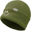 imageDALIX Embroidered Smile Face Beanie Skull CapOlive
