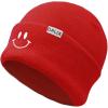 imageDALIX Embroidered Smile Face Beanie Skull CapRed