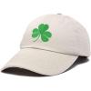 imageDALIX St Patricks Day Shamrock Hat Womens Embroidered Baseball CapBeige