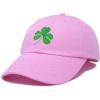 imageDALIX St Patricks Day Shamrock Hat Womens Embroidered Baseball CapLight Pink