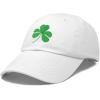 imageDALIX St Patricks Day Shamrock Hat Womens Embroidered Baseball CapWhite