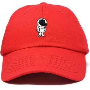 imageDALIX Astronaut Hat Galaxy Spaceman Baseball Caps for Men WomenRed