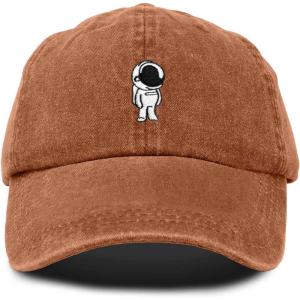 imageDALIX Astronaut Hat Galaxy Spaceman Baseball Caps for Men WomenWashed Orange