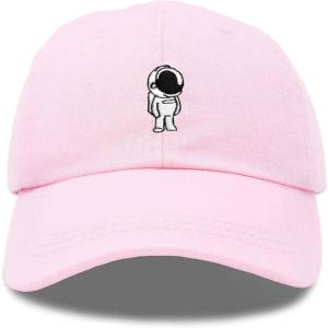 imageDALIX Astronaut Hat Galaxy Spaceman Baseball Caps for Men WomenWashed Pink