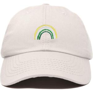 imageDALIX Embroidered Lucky Rainbow St Patricks Day Saint Pattys Dad Cap Hat WomenBeige