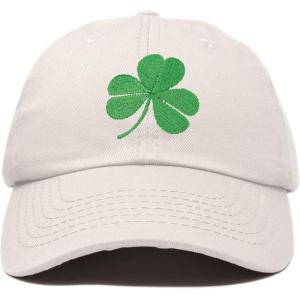 imageDALIX St Patricks Day Shamrock Hat Womens Embroidered Baseball CapBeige