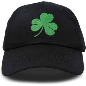 imageDALIX St Patricks Day Shamrock Hat Womens Embroidered Baseball CapBlack