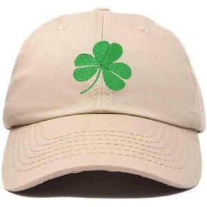 imageDALIX St Patricks Day Shamrock Hat Womens Embroidered Baseball CapKhaki