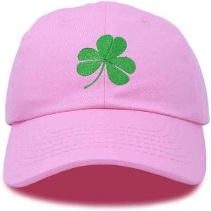 imageDALIX St Patricks Day Shamrock Hat Womens Embroidered Baseball CapLight Pink