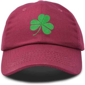imageDALIX St Patricks Day Shamrock Hat Womens Embroidered Baseball CapMaroon