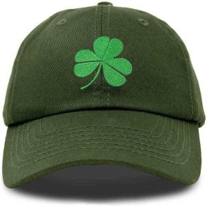 imageDALIX St Patricks Day Shamrock Hat Womens Embroidered Baseball CapOlive
