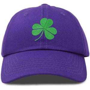 imageDALIX St Patricks Day Shamrock Hat Womens Embroidered Baseball CapPurple