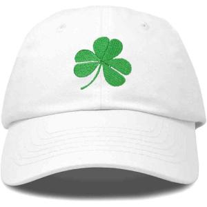 imageDALIX St Patricks Day Shamrock Hat Womens Embroidered Baseball CapWhite