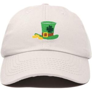 imageSt Patricks Leprechaun Hat Womens Embroidered Baseball CapBeige