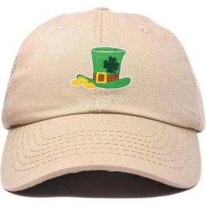 imageSt Patricks Leprechaun Hat Womens Embroidered Baseball CapKhaki