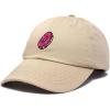 imageDALIX Donut Embroidered Mens Cotton Dad Hat Baseball CapKhaki