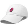 imageDALIX Donut Embroidered Mens Cotton Dad Hat Baseball CapWhite