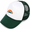 imageDALIX Embroidered Rainbow Trucker Cap Hat Men WomenDark Green White