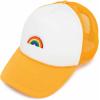 imageDALIX Embroidered Rainbow Trucker Cap Hat Men WomenGold White