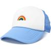 imageDALIX Embroidered Rainbow Trucker Cap Hat Men WomenLight Blue White