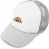imageDALIX Embroidered Rainbow Trucker Cap Hat Men WomenLight Gray White