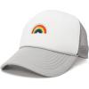 imageDALIX Embroidered Rainbow Trucker Cap Hat Men WomenLight Gray White