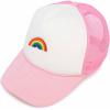 imageDALIX Embroidered Rainbow Trucker Cap Hat Men WomenLight Pink White