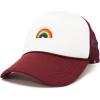 imageDALIX Embroidered Rainbow Trucker Cap Hat Men WomenMaroon White