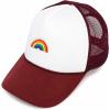 imageDALIX Embroidered Rainbow Trucker Cap Hat Men WomenMaroon White