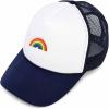 imageDALIX Embroidered Rainbow Trucker Cap Hat Men WomenNavy Blue White