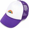 imageDALIX Embroidered Rainbow Trucker Cap Hat Men WomenPurple White