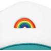 imageDALIX Embroidered Rainbow Trucker Cap Hat Men WomenTeal White