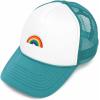 imageDALIX Embroidered Rainbow Trucker Cap Hat Men WomenTeal White