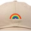 imageDALIX Rainbow Baseball Cap Womens Hats Cute Hat Soft Cotton CapsKhaki