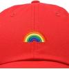imageDALIX Rainbow Baseball Cap Womens Hats Cute Hat Soft Cotton CapsRed