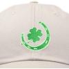 imageSt Patricks Lucky Horseshoe Hat Men Womens Embroidered Baseball CapBeige