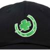 imageSt Patricks Lucky Horseshoe Hat Men Womens Embroidered Baseball CapBlack