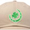imageSt Patricks Lucky Horseshoe Hat Men Womens Embroidered Baseball CapKhaki
