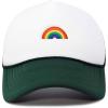 imageDALIX Embroidered Rainbow Trucker Cap Hat Men WomenDark Green White