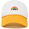 imageDALIX Embroidered Rainbow Trucker Cap Hat Men WomenGold White