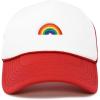 imageDALIX Embroidered Rainbow Trucker Cap Hat Men WomenRed White
