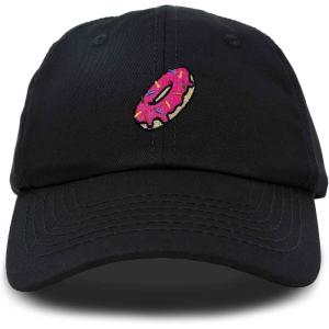 imageDALIX Donut Embroidered Mens Cotton Dad Hat Baseball CapBlack