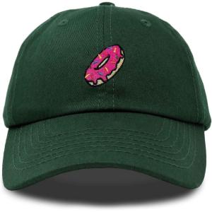 imageDALIX Donut Embroidered Mens Cotton Dad Hat Baseball CapDark Green