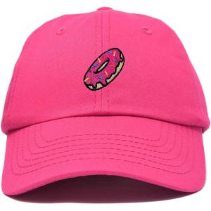 imageDALIX Donut Embroidered Mens Cotton Dad Hat Baseball CapHot Pink