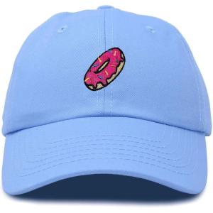 imageDALIX Donut Embroidered Mens Cotton Dad Hat Baseball CapLight Blue