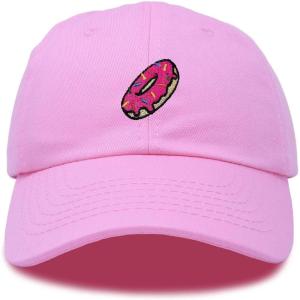 imageDALIX Donut Embroidered Mens Cotton Dad Hat Baseball CapLight Pink